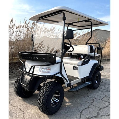 48V Electric Golf Cart – eMACHINE Lifted Model in White - Image 1