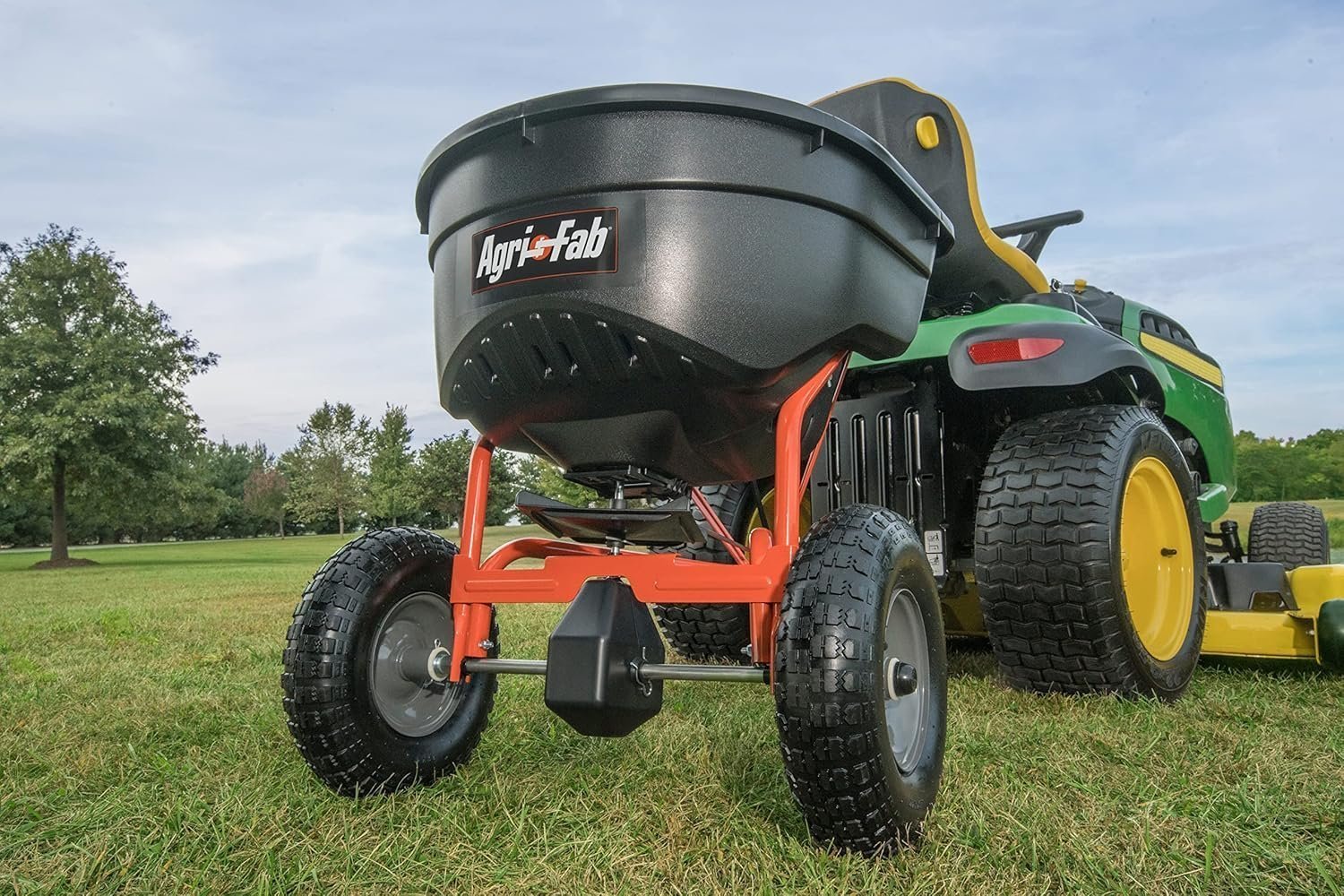 Agri-Fab 45-0543 Tow-Behind 100 lb Lawn & Garden Spiker Seeder Spreader - Image 1