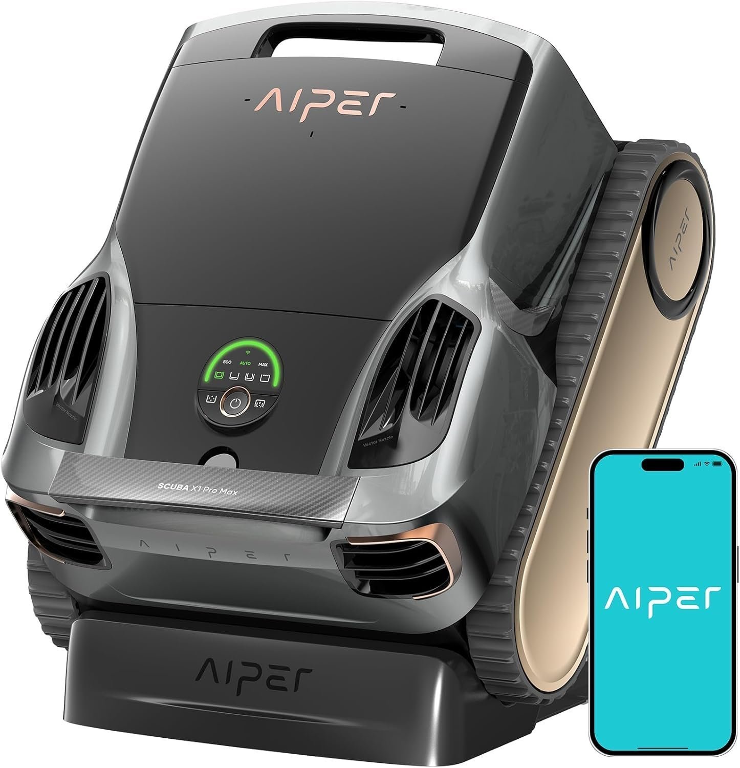 Aiper Scuba X1 Pro Max Robotic Pool Cleaner – All-in-One Smart Vacuum with Pool Mapping, Adaptive Path, 8500 GPH Power, Surface Parking & Filtration for Inground Pools - Image 1