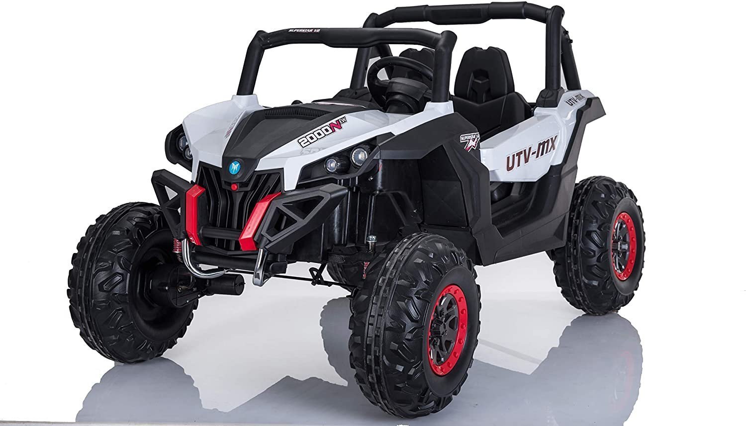 Best Ride On Cars Lightning UTV with 4 Motors-12V-White - Image 1