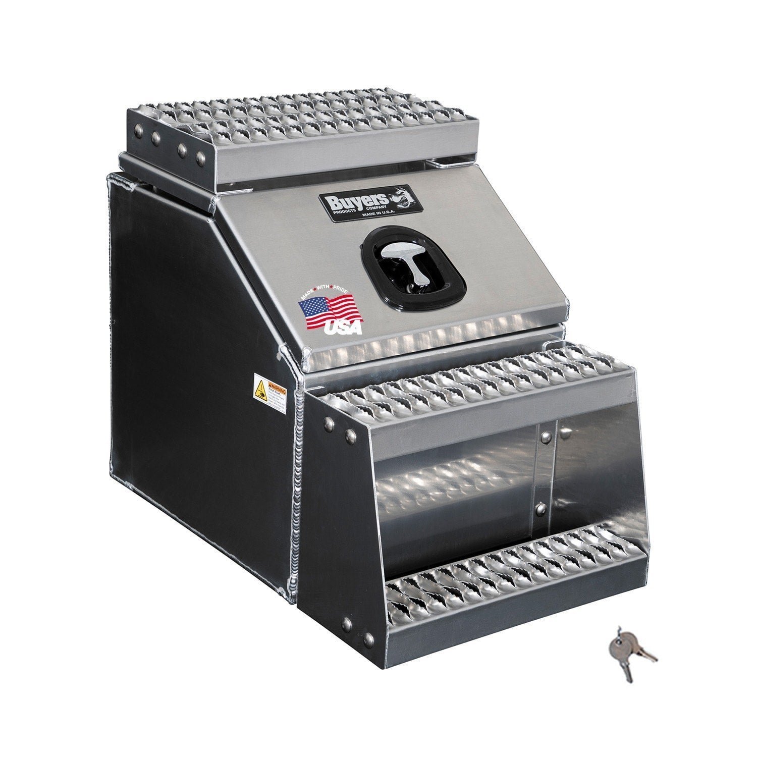 Buyers Products 28-in x 24-in x 18-in Smooth Aluminum Step Box Truck Tool Box 1705281 - Image 1