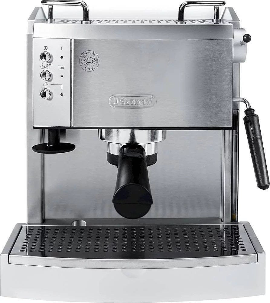 De’Longhi – Espresso Machine with 15 bars of pressure, Milk Frother and removable water tank – Stainless Steel - Image 1