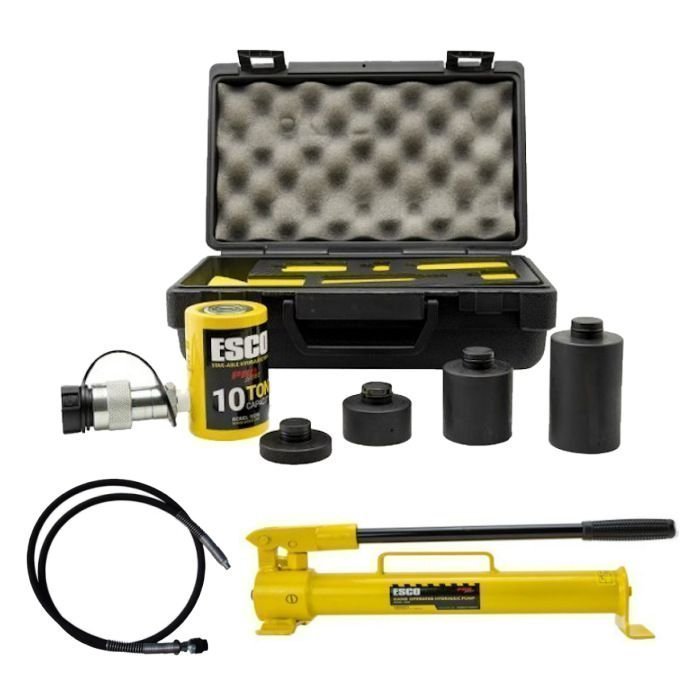 ESCO 10-Ton Hydraulic Stak-Able Ram Kit with 1 Quart Pump - Image 1